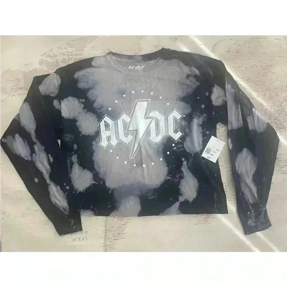 🆕AC /DC Graphic Tie-Dye Long Sleeve Women’s Size 0X Plus Size Forever 21 NWT - Picture 1 of 5